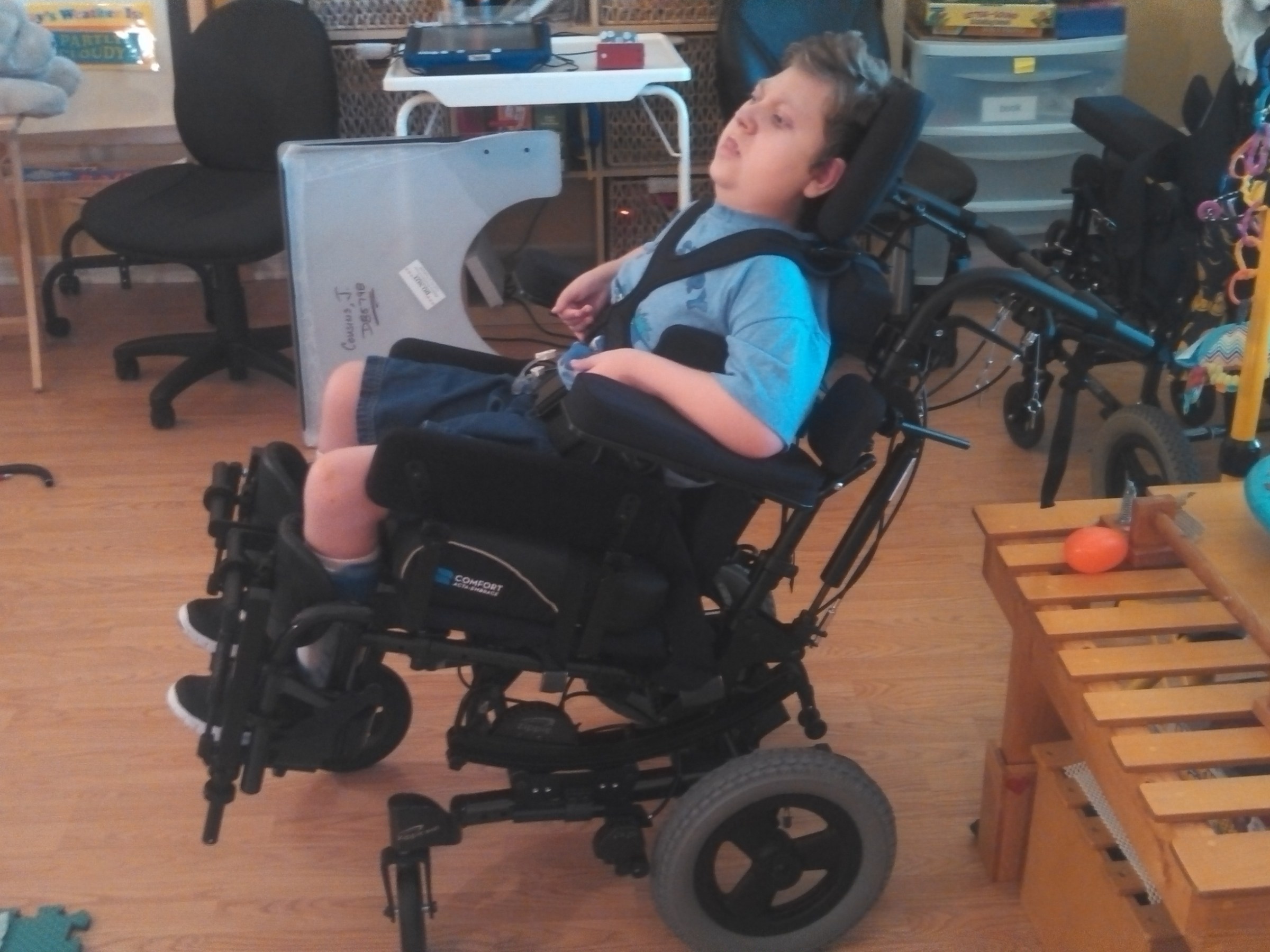 J.P.'s new wheelchair