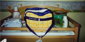 J.P.'s diaper-changing table